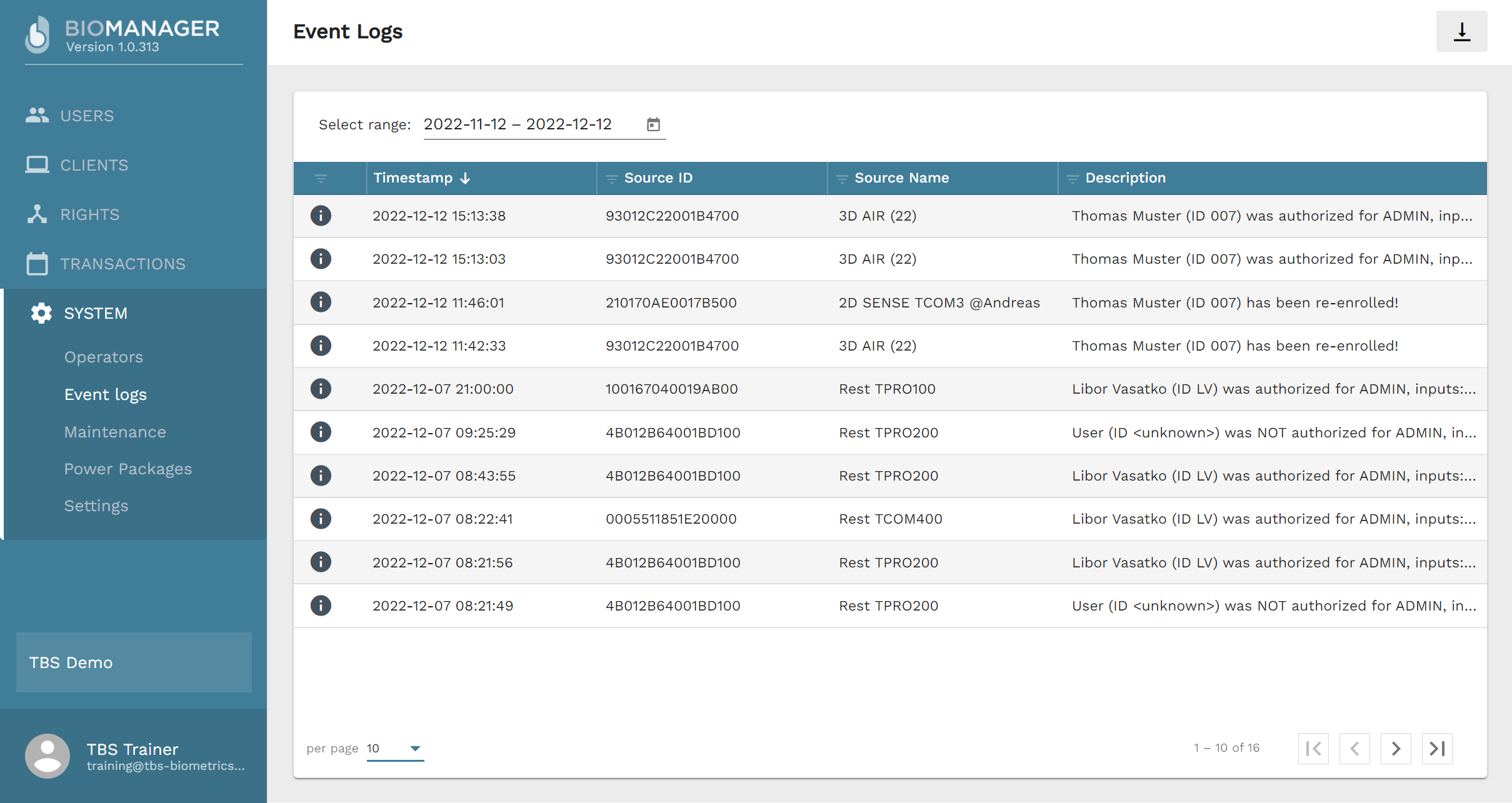 Event Logs Dashboard